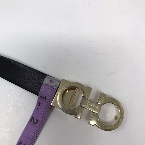 Salvatore Ferragamo Gancini Women’s Reversible Leather Belt One Size Black Teal main image 16
